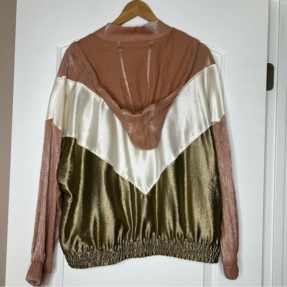 Zara Color Block Hooded Zip Front Jacket Windbreaker size large - Picture 6 of 14